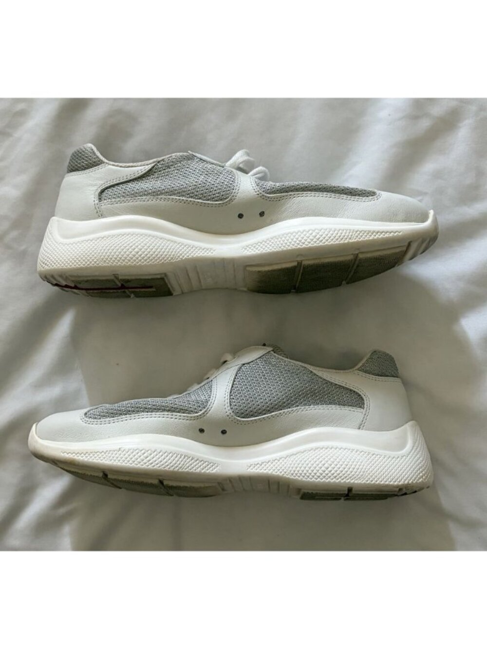 Prada Americas Cup Sneakers White Leather Size EU 36.5 Women’s 6.5 - Picture 5 of 9
